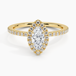 Waverly Hidden Halo Diamond Ring Yellow Gold 18k Marquise Engagement Ring