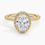 Waverly Hidden Halo Diamond Ring Yellow Gold 18k Oval Engagement Ring