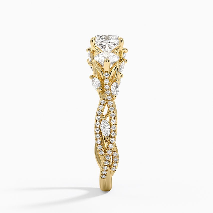 Luxe Secret Garden Three Stone Diamond Ring (1 ct. tw.) Yellow Gold 18k Cushion Engagement Ring