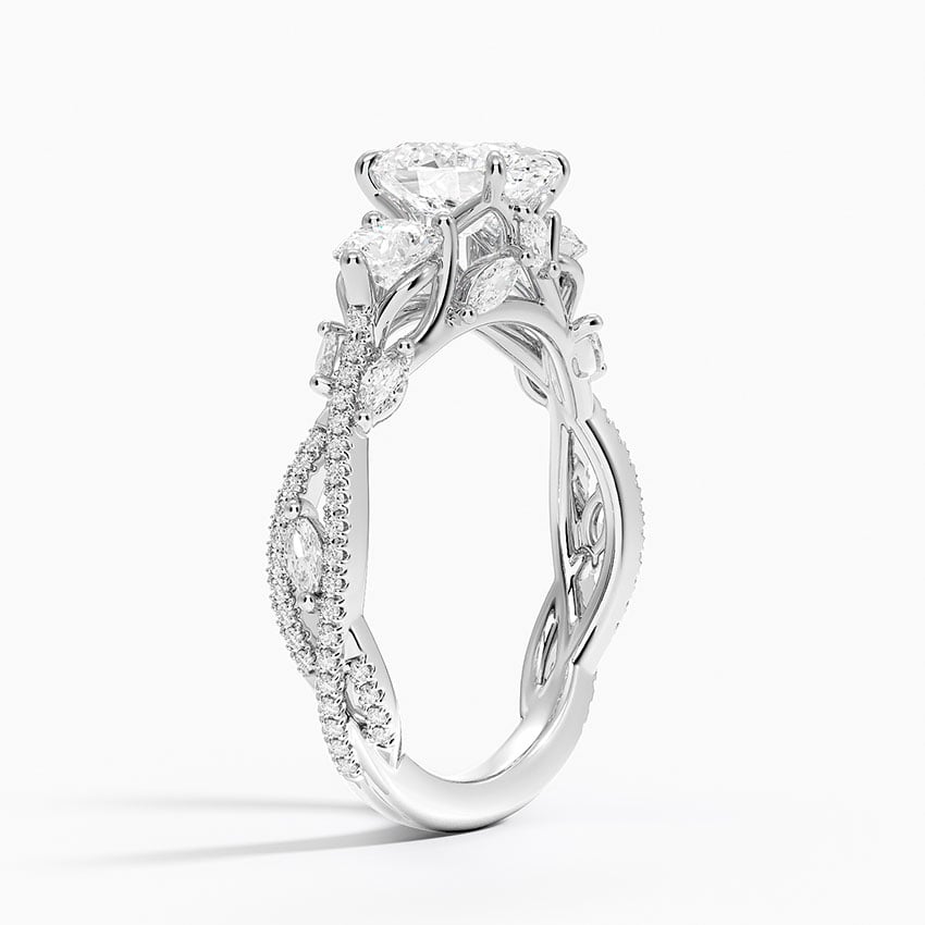 Luxe Secret Garden Three Stone Diamond Ring (1 ct. tw.) Platinum Oval Engagement Ring