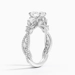 Luxe Secret Garden Three Stone Diamond Ring (1 ct. tw.) Platinum Oval Engagement Ring