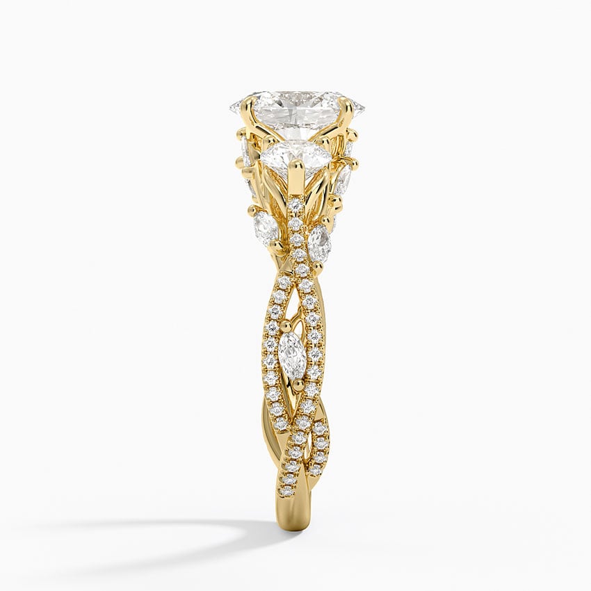 Luxe Secret Garden Three Stone Diamond Ring (1 ct. tw.) Yellow Gold 18k Oval Engagement Ring