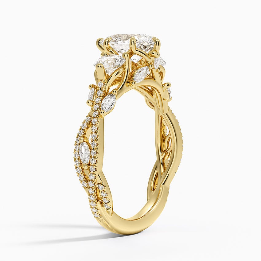 Luxe Secret Garden Three Stone Diamond Ring (1 ct. tw.) Yellow Gold 18k Pear Engagement Ring