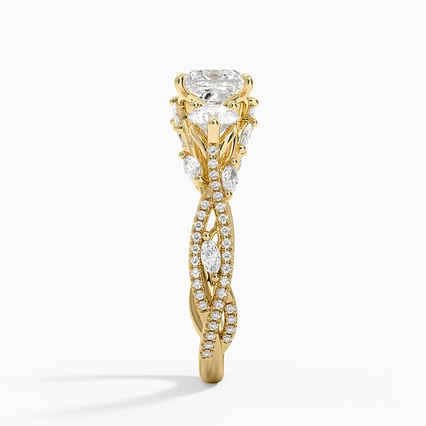 Luxe Secret Garden Three Stone Diamond Ring (1 ct. tw.) Yellow Gold 18k Princess Engagement Ring