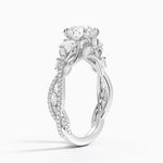 Luxe Secret Garden Three Stone Diamond Ring (1 ct. tw.) Platinum Round Engagement Ring