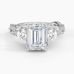 Luxe Secret Garden Three Stone Diamond Ring (1 ct. tw.) Platinum Emerald Engagement Ring