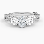 Luxe Secret Garden Three Stone Diamond Ring (1 ct. tw.) Platinum Oval Engagement Ring