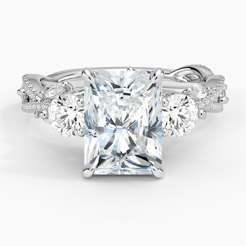 Luxe Secret Garden Three Stone Diamond Ring (1 ct. tw.) Platinum Radiant Engagement Ring
