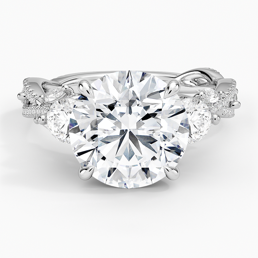 Luxe Secret Garden Three Stone Diamond Ring (1 ct. tw.) Platinum Round Engagement Ring