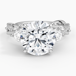 Luxe Secret Garden Three Stone Diamond Ring (1 ct. tw.) Platinum Round Engagement Ring