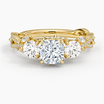 Luxe Secret Garden Three Stone Diamond Ring (1 ct. tw.) Yellow Gold 18k Cushion Engagement Ring