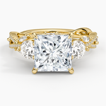 Luxe Secret Garden Three Stone Diamond Ring (1 ct. tw.) Yellow Gold 18k Princess Engagement Ring