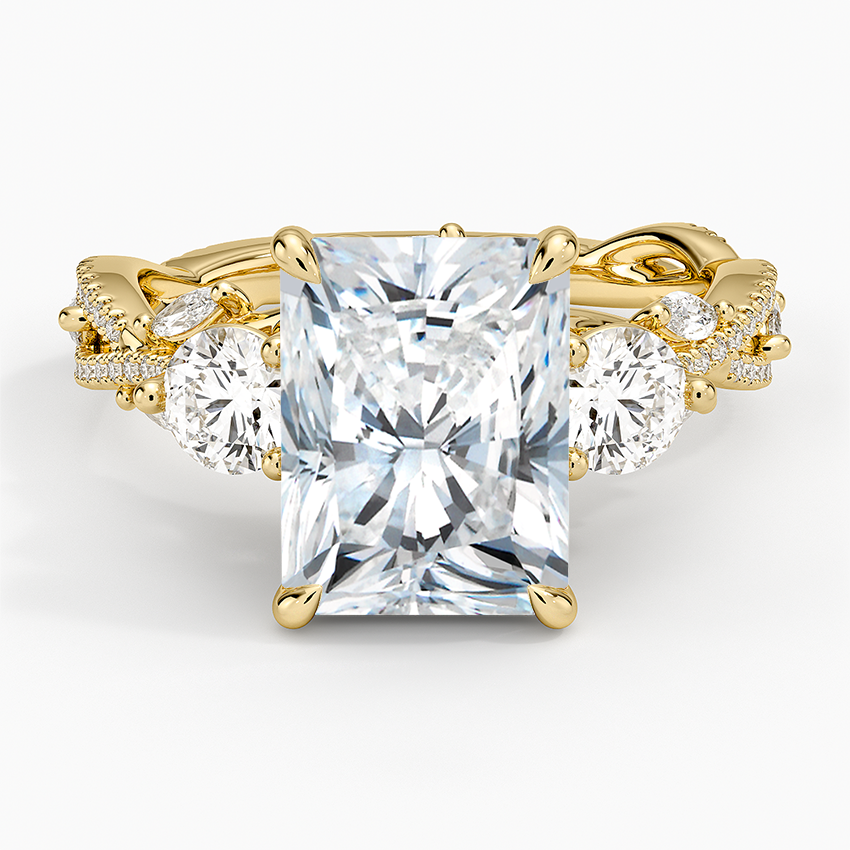 Luxe Secret Garden Three Stone Diamond Ring (1 ct. tw.) Yellow Gold 18k Radiant Engagement Ring