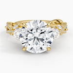 Luxe Secret Garden Three Stone Diamond Ring (1 ct. tw.) Yellow Gold 18k Round Engagement Ring