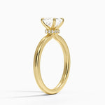Secret Halo 2mm Diamond Ring Yellow Gold 18k Asscher Engagement Ring