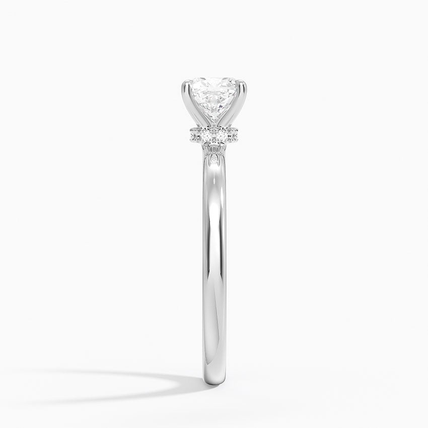 Secret Halo 2mm Diamond Ring Platinum Cushion Engagement Ring