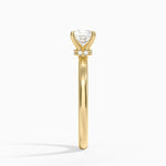 Secret Halo 2mm Diamond Ring Yellow Gold 18k Cushion Engagement Ring