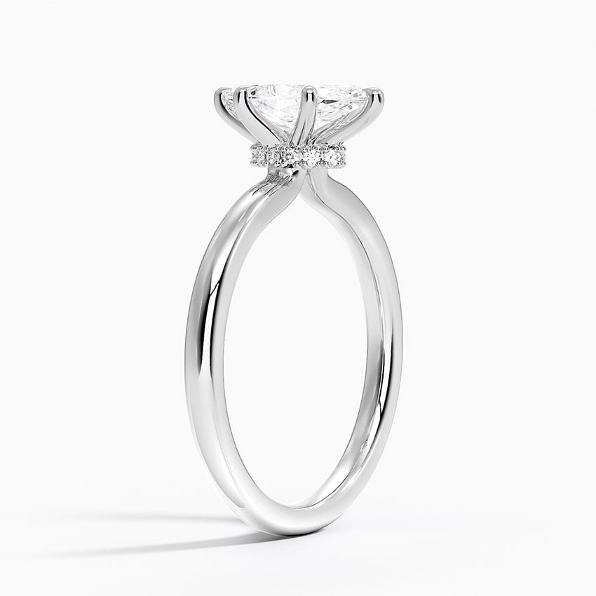 Secret Halo 2mm Diamond Ring Platinum Marquise Engagement Ring