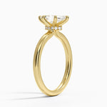 Secret Halo 2mm Diamond Ring Yellow Gold 18k Marquise Engagement Ring