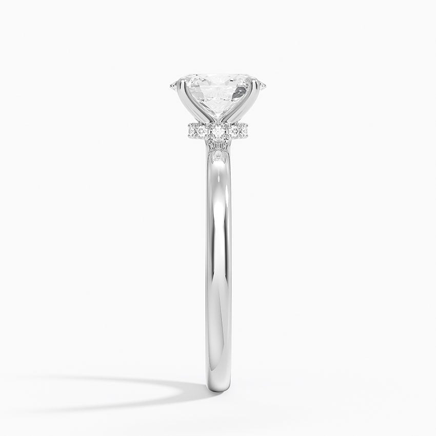 Secret Halo 2mm Diamond Ring Platinum Oval Engagement Ring