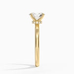Secret Halo 2mm Diamond Ring Yellow Gold 18k Oval Engagement Ring