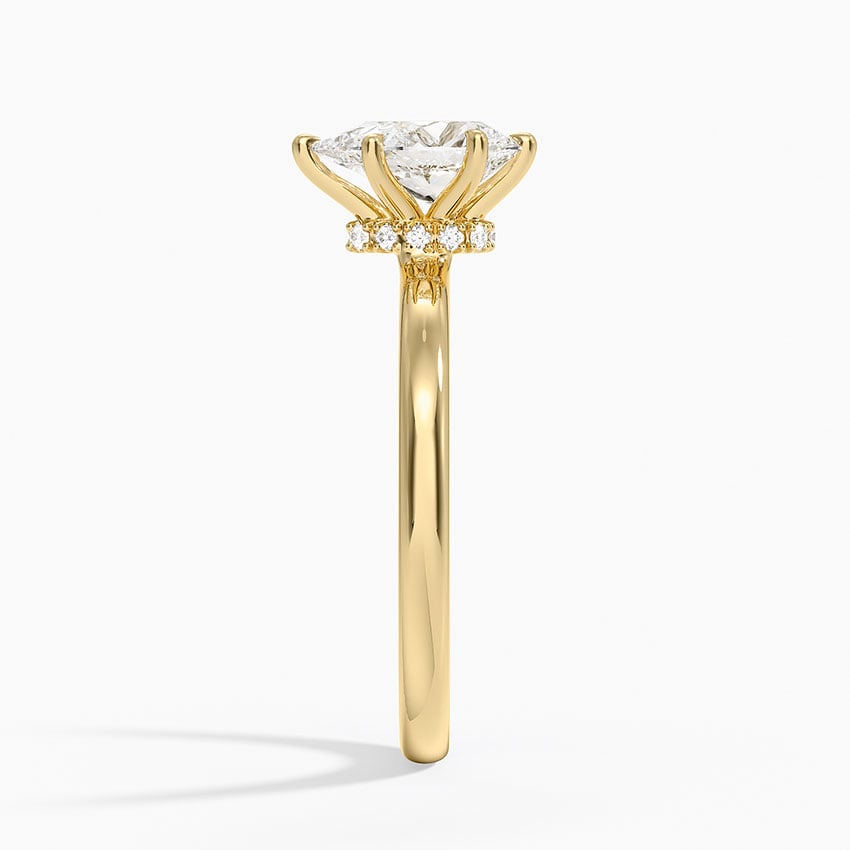 Secret Halo 2mm Diamond Ring Yellow Gold 18k Pear Engagement Ring