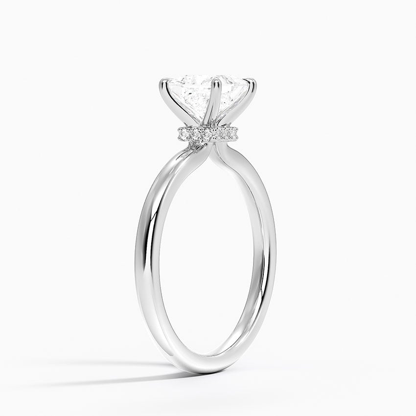Secret Halo 2mm Diamond Ring Platinum Princess Engagement Ring