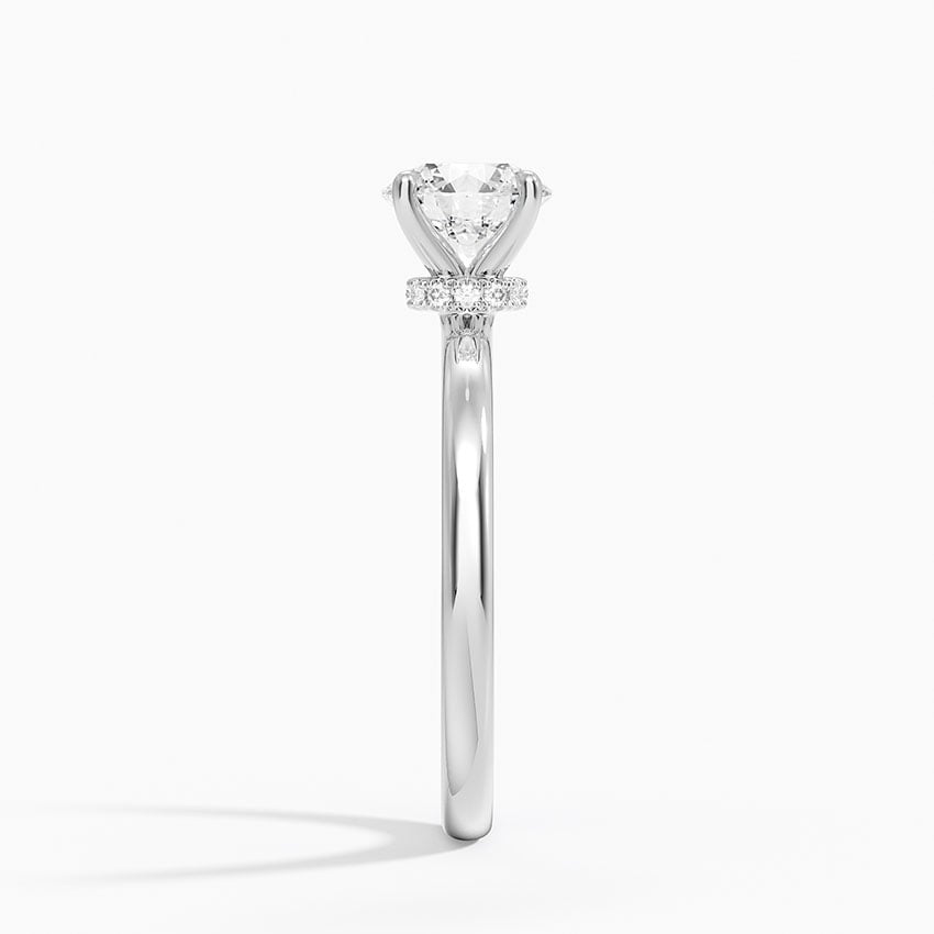 Secret Halo 2mm Diamond Ring Platinum Round Engagement Ring