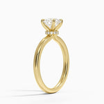 Secret Halo 2mm Diamond Ring Yellow Gold 18k Round Engagement Ring