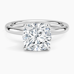 Secret Halo 2mm Diamond Ring Platinum Cushion Engagement Ring