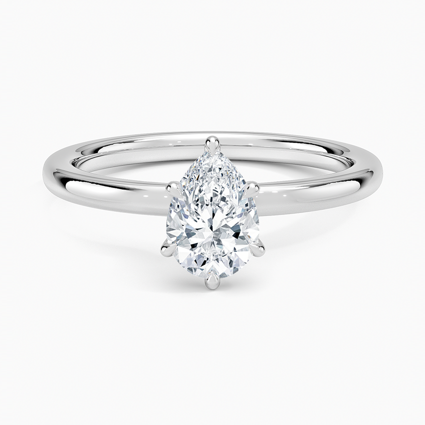 Secret Halo 2mm Diamond Ring Platinum Pear Engagement Ring