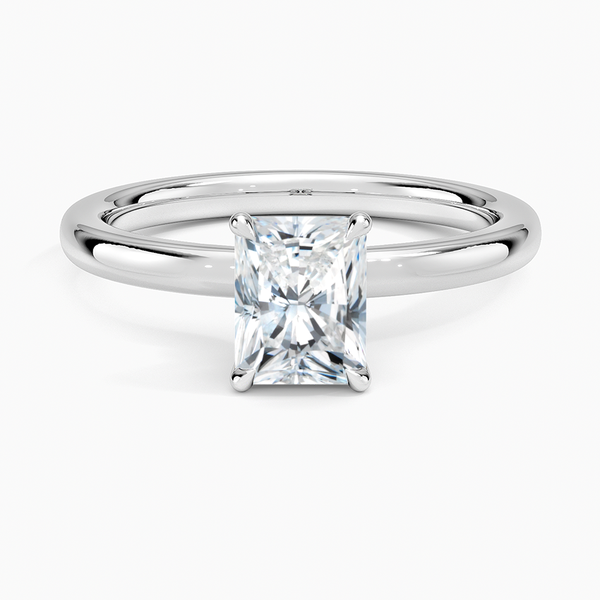 Secret Halo 2mm Diamond Ring Platinum Radiant Engagement Ring