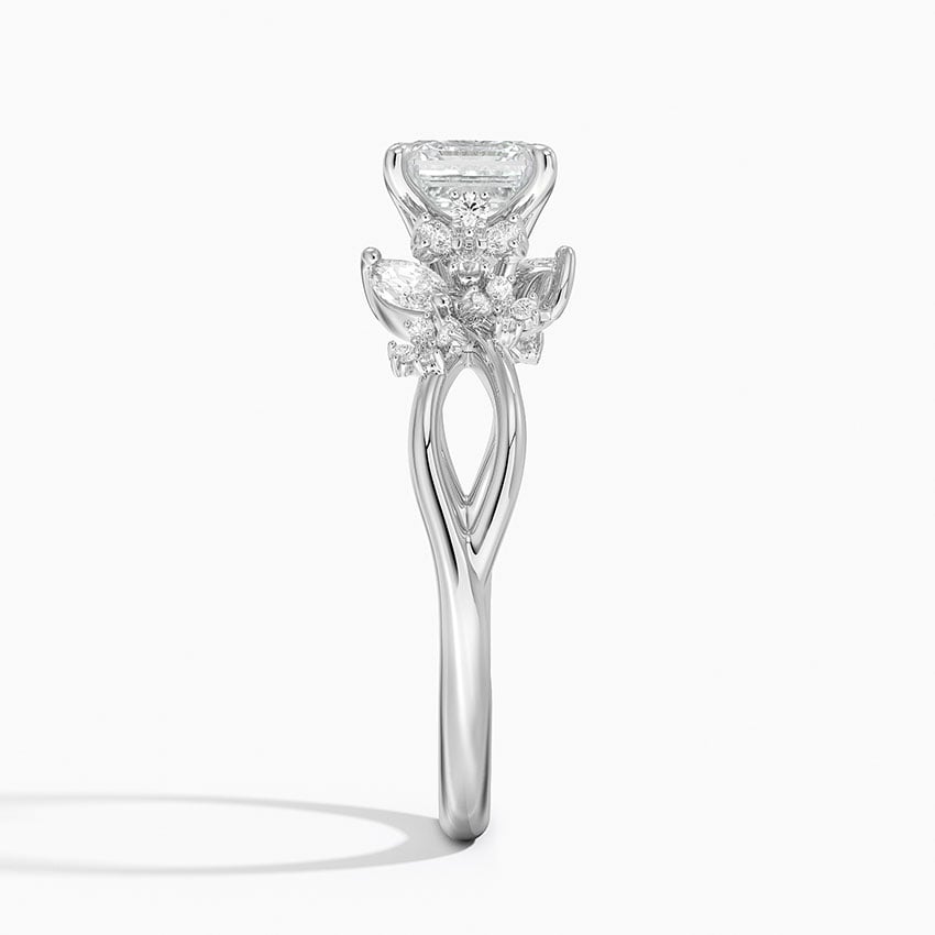 Summer Blossom Diamond Ring (1/4 ct. tw.) Platinum Asscher Engagement Ring