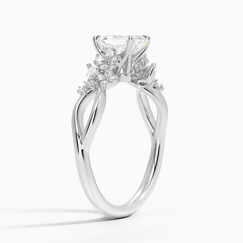 Summer Blossom Diamond Ring (1/4 ct. tw.) Platinum Emerald Engagement Ring
