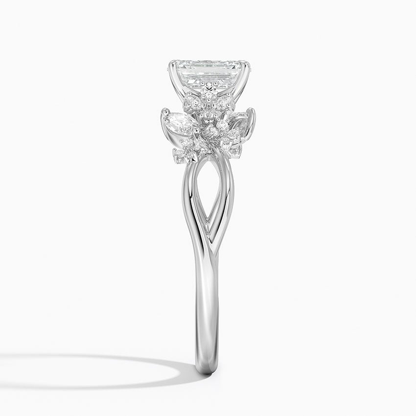 Summer Blossom Diamond Ring (1/4 ct. tw.) Platinum Emerald Engagement Ring
