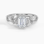 Summer Blossom Diamond Ring (1/4 ct. tw.) Platinum Emerald Engagement Ring