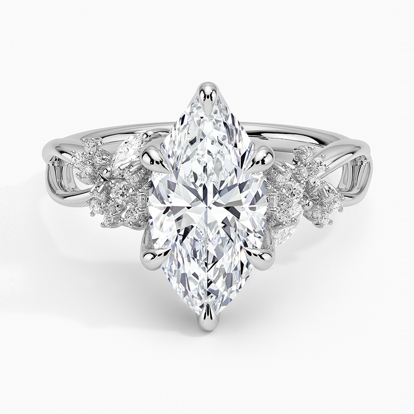 Summer Blossom Diamond Ring (1/4 ct. tw.) Platinum Marquise Engagement Ring