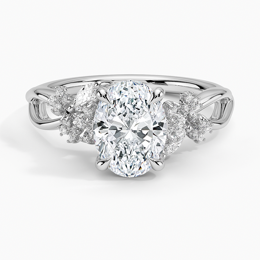 Summer Blossom Diamond Ring (1/4 ct. tw.) Platinum Oval Engagement Ring