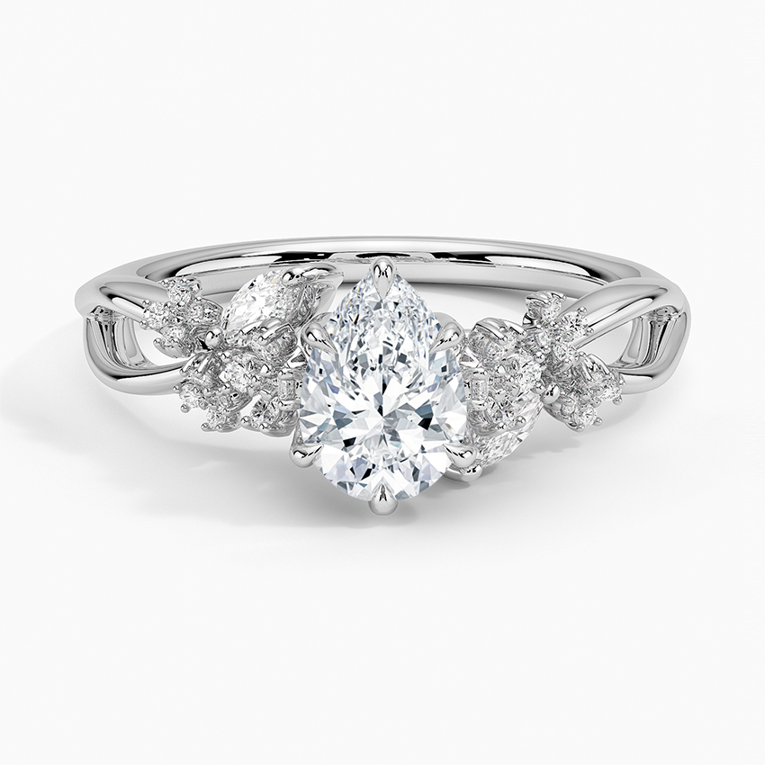 Summer Blossom Diamond Ring (1/4 ct. tw.) Platinum Pear Engagement Ring