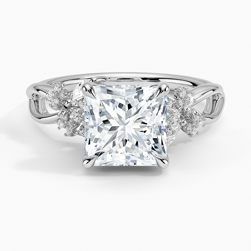 Summer Blossom Diamond Ring (1/4 ct. tw.) Platinum Princess Engagement Ring