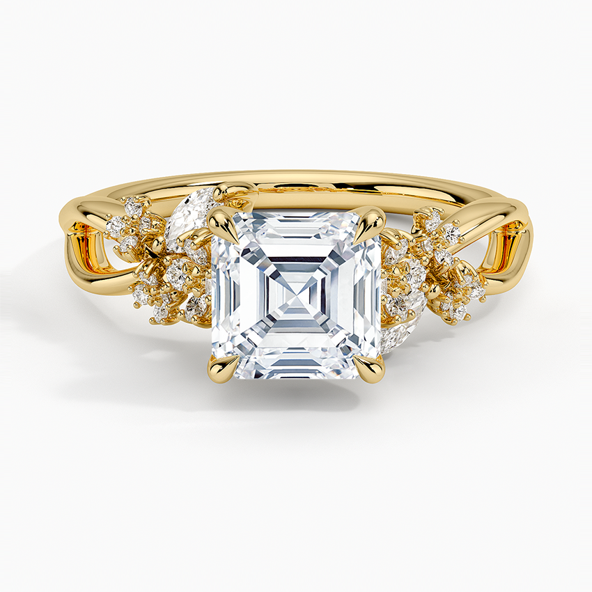 Summer Blossom Diamond Ring (1/4 ct. tw.) Yellow Gold 18k Asscher Engagement Ring