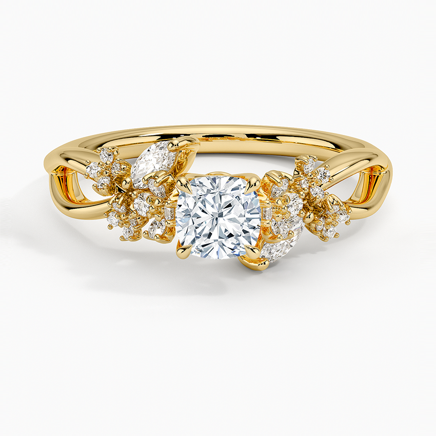 Summer Blossom Diamond Ring (1/4 ct. tw.) Yellow Gold 18k Cushion Engagement Ring