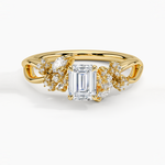 Summer Blossom Diamond Ring (1/4 ct. tw.) Yellow Gold 18k Emerald Engagement Ring