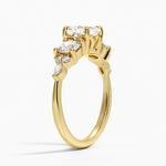 Luxe Nadia Three Stone Diamond Ring Yellow Gold 18k Asscher Engagement Ring