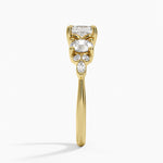 Luxe Nadia Three Stone Diamond Ring Yellow Gold 18k Asscher Engagement Ring