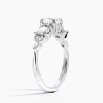Luxe Nadia Three Stone Diamond Ring Platinum Cushion Engagement Ring