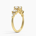 Luxe Nadia Three Stone Diamond Ring Yellow Gold 18k Cushion Engagement Ring