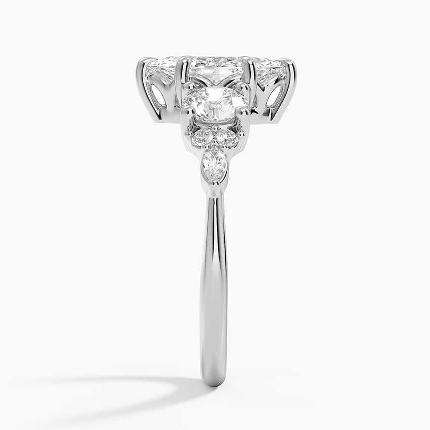 Luxe Nadia Three Stone Diamond Ring Platinum Marquise Engagement Ring