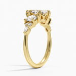 Luxe Nadia Three Stone Diamond Ring Yellow Gold 18k Marquise Engagement Ring