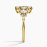 Luxe Nadia Three Stone Diamond Ring Yellow Gold 18k Marquise Engagement Ring